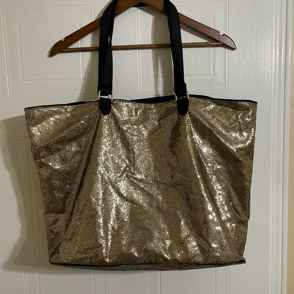 Victoria's Secret Glitter Gold Tote Bag - Picture 4 of 4